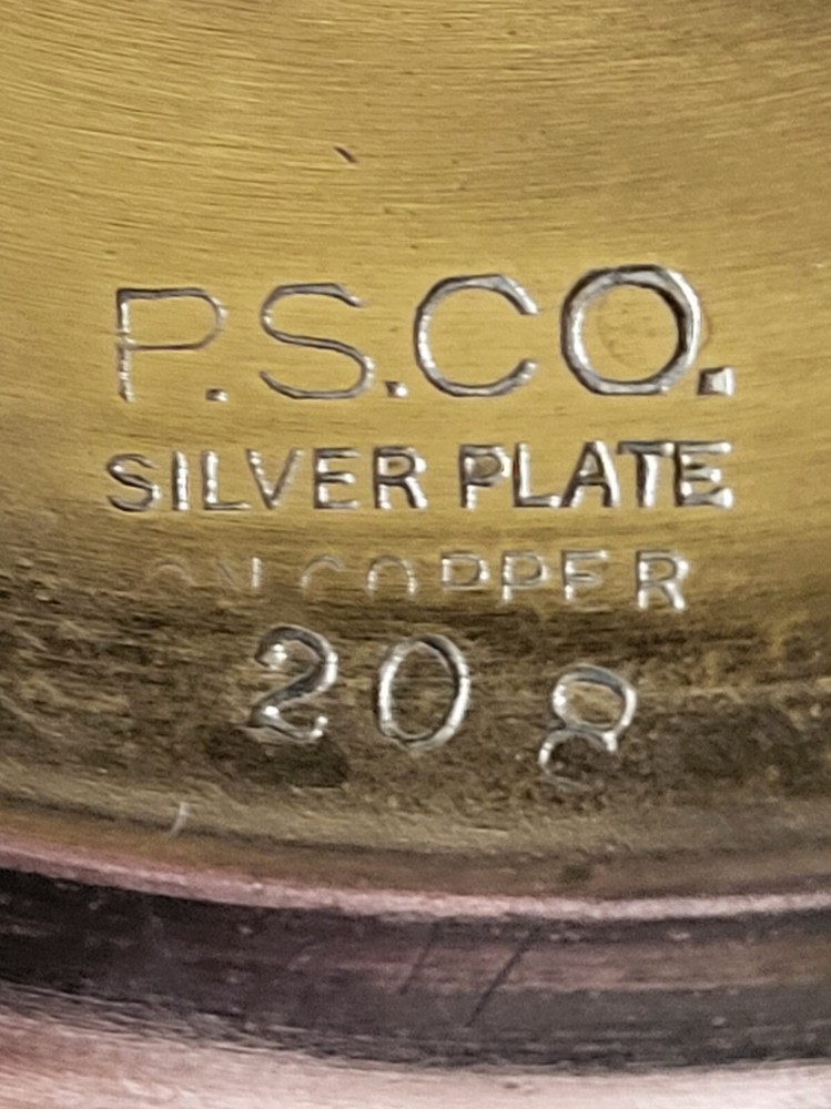 PSCO Silverplate On Copper Candle Holder Candleabra