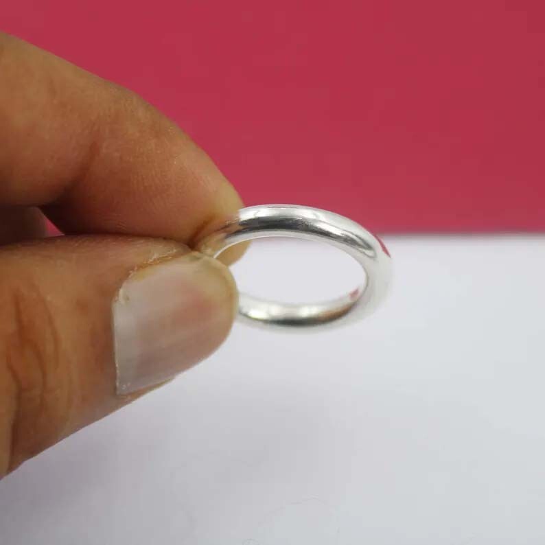 Solid 925 Sterling Silver Mini Statement Band Vintage Style Antique Wire Ring