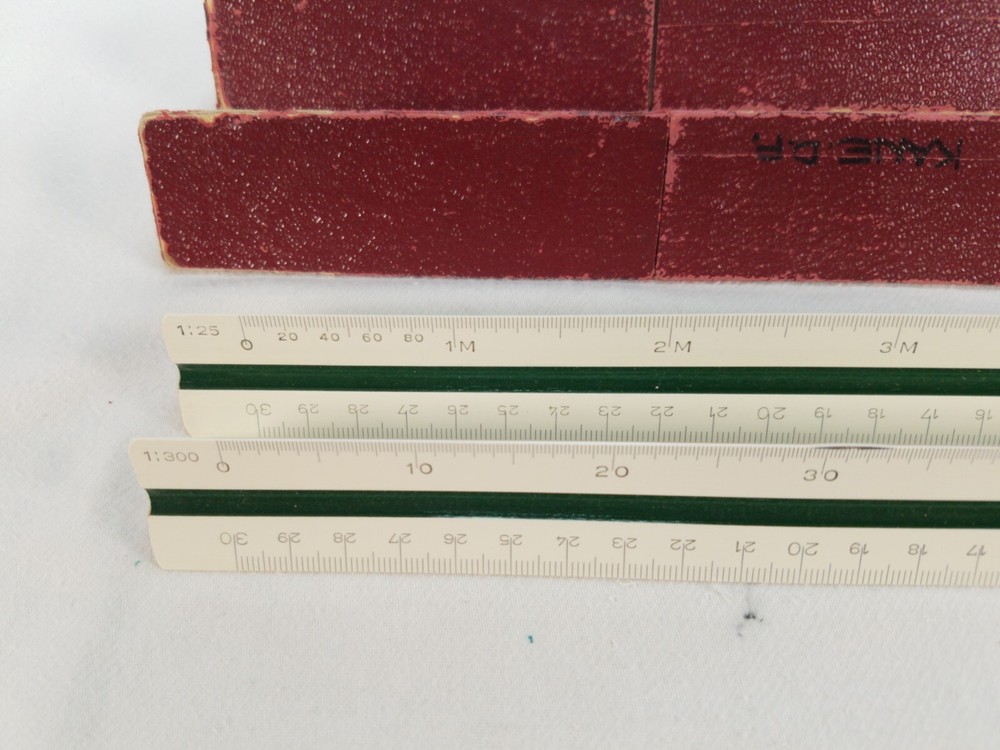 x2 Marabu 9070 Triangular Ruler 1:20 1:100 with Original Cases
