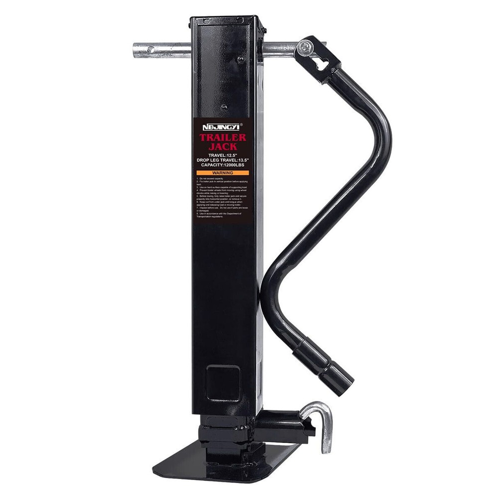 12000 lbs Heavy-Duty Drop Leg 12k Trailer Jack - Side Pull pin Wind With Handle