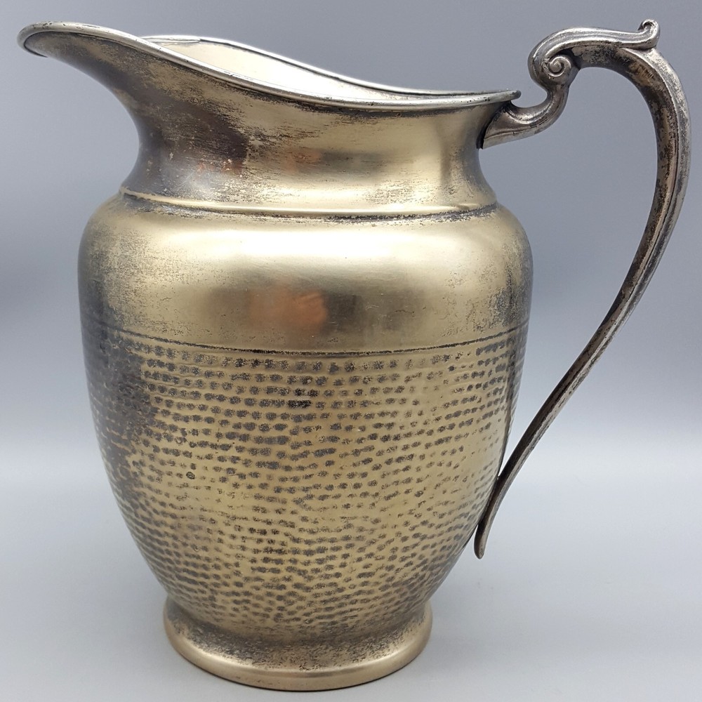 Vintage Silvercraft #1857 Water Pitcher Hammered, Holds Half Gallon