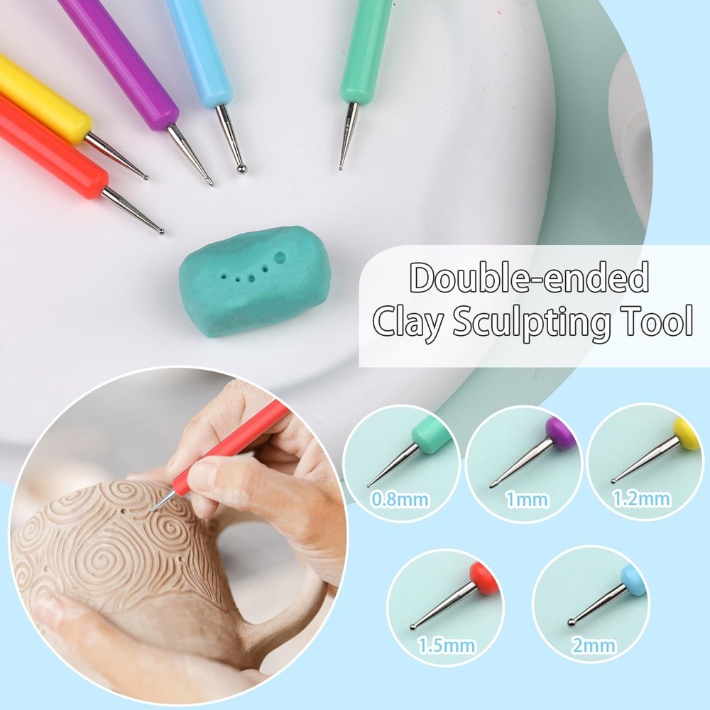 Dotting Tools, Silicone Clay Sculpting Tool, Clay Tools, Polymer Clay Tools, ...