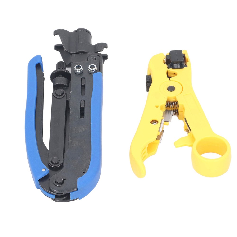 Coaxial Cable Crimping Pliers Combination Tool Adjustable Coax Stripper New