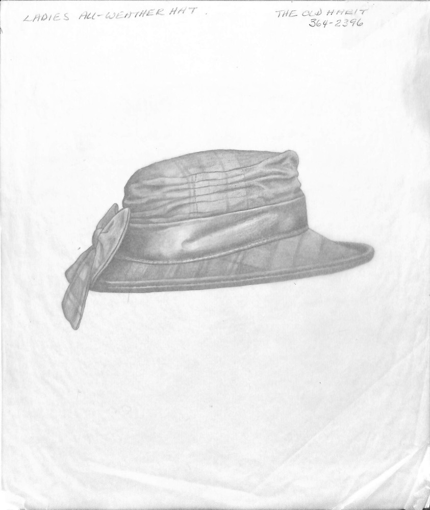 Ladies All-Weather Hat Graphite Drawing