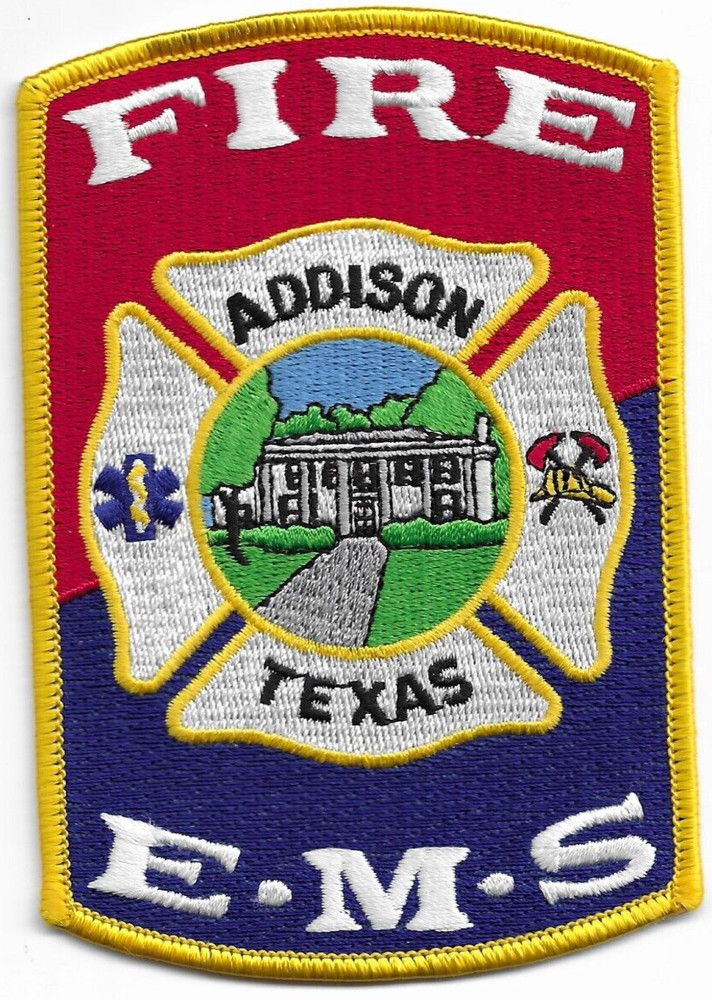 Addison  Fire - E.M.S., Texas (3.25" x 5" size) fire patch