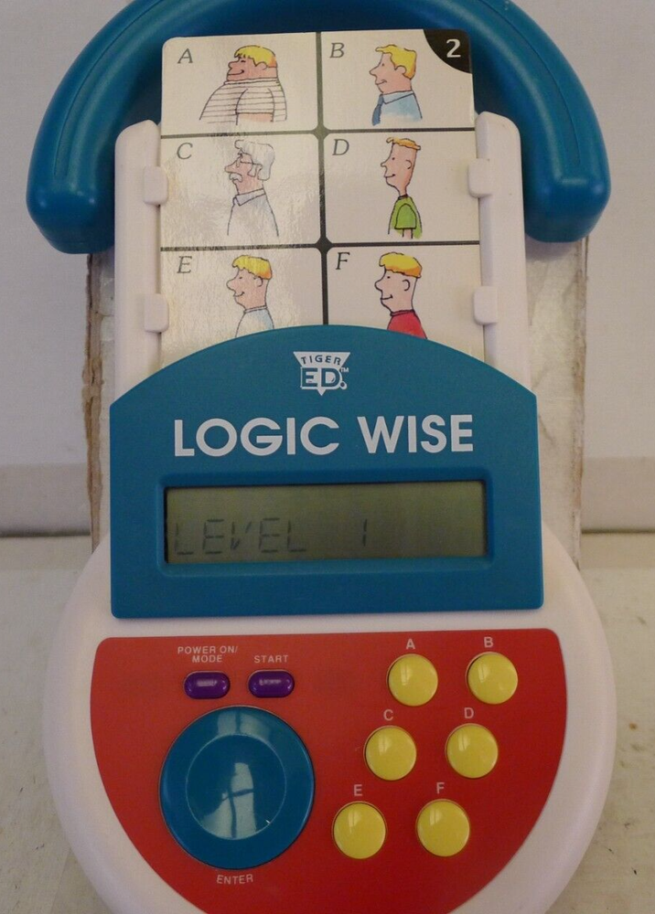 Electronic Handheld Game - 1995 Tiger ED Logic Wise Education Game - TESTED