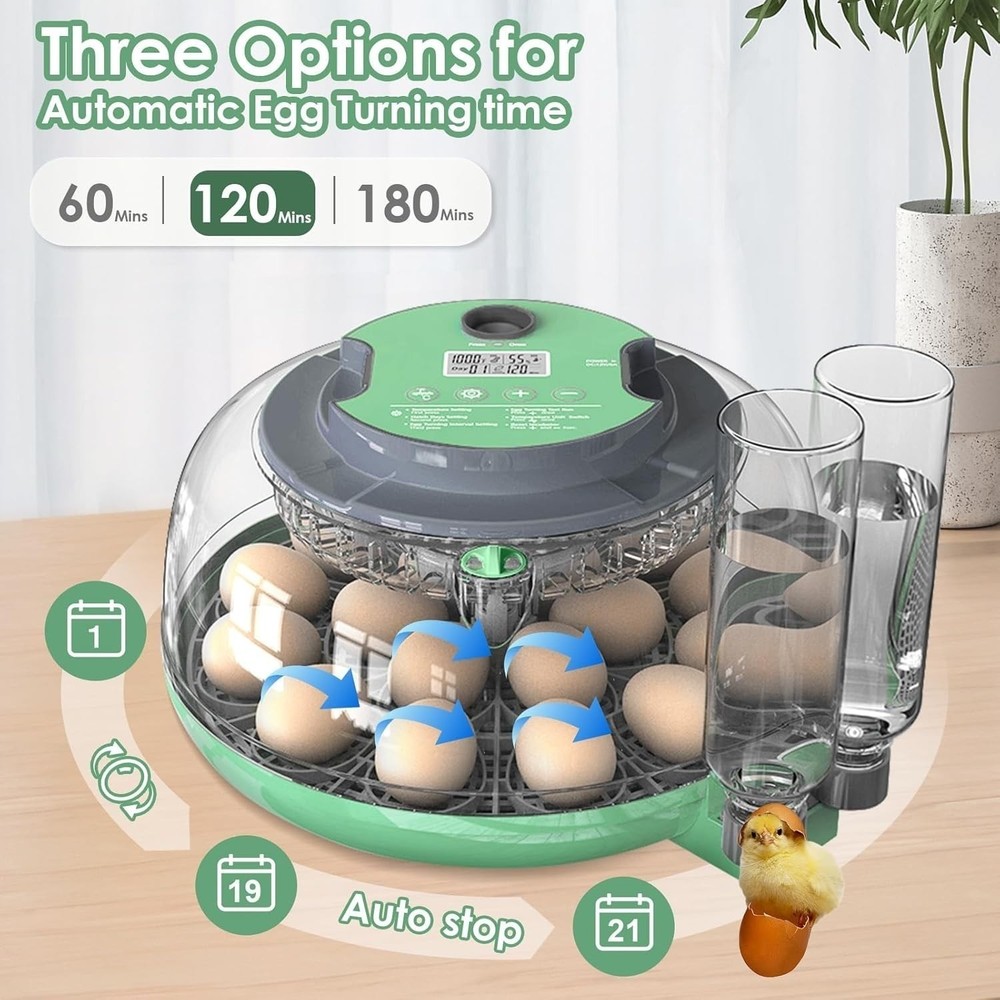 Incubators for Hatching Eggs,18 Egg Incubator with Automatic Egg Turning and ...
