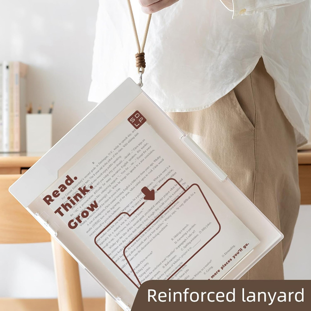 Reinforced Clipboard with Storage, Inner Plastic Folder Attached, Heavy Duty Pla