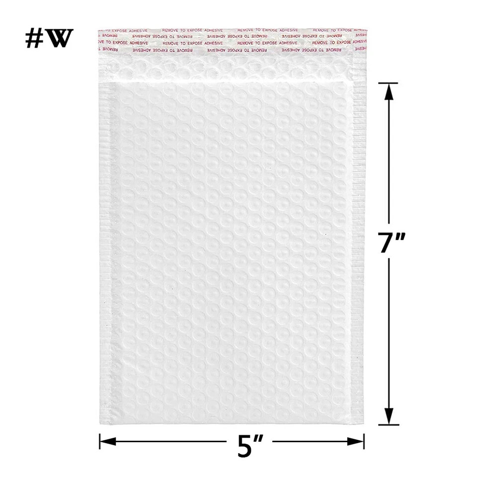 50Pc 5" x 7" Bubble Lined Padded Envelopes Poly Mailers Self-Sealing