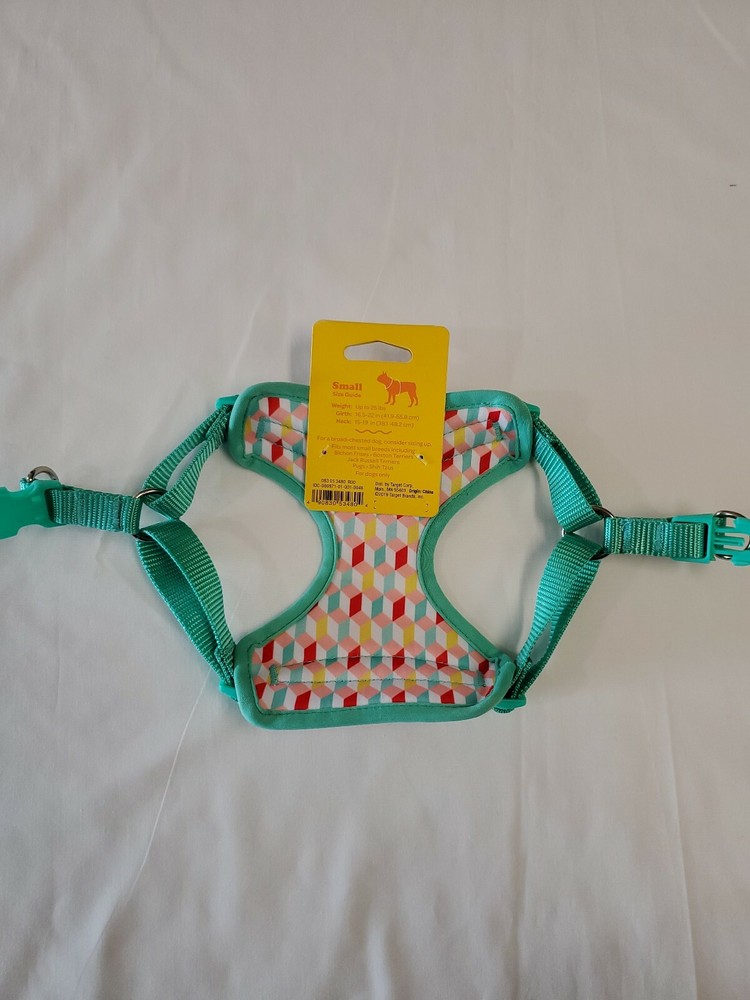 Sun Squad Turquoise Print Reversible Adjustable Dog Harness Size Small BRAND NEW