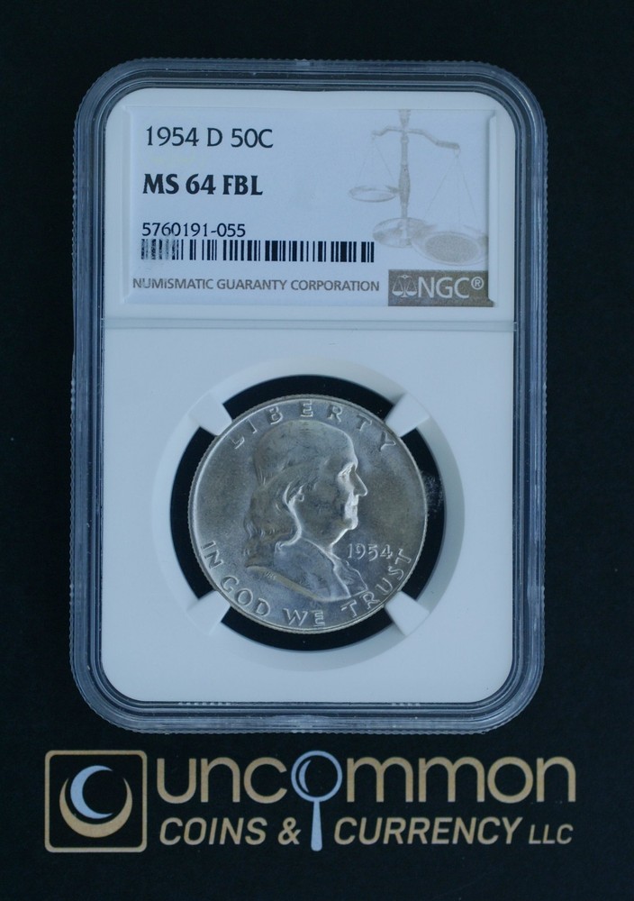 1954D Franklin Half Dollar MS64 FBL - NGC.