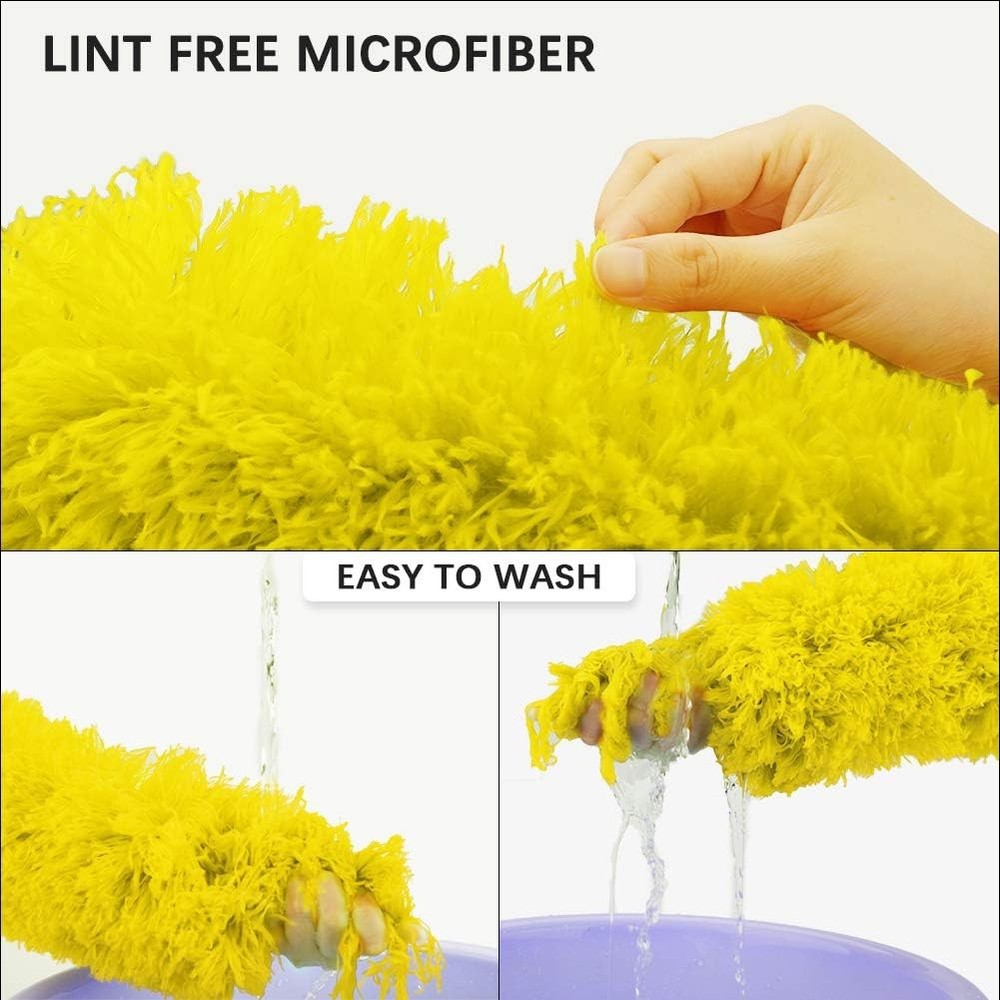 Microfiber Feather Duster Extendable Cobweb Duster W/ 100 inches Extra Long Pole