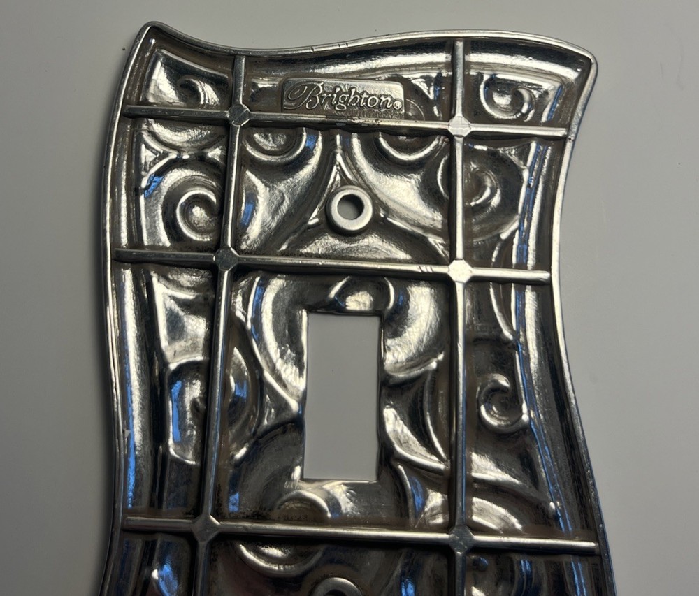 Brighton Scroll Light Switch Cover Plate Silver Tone Single Toggle Ornate