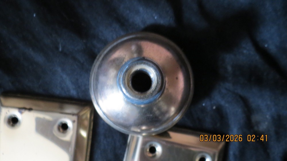 Vintage Brass Plated Door Knob/Plates &Spindle