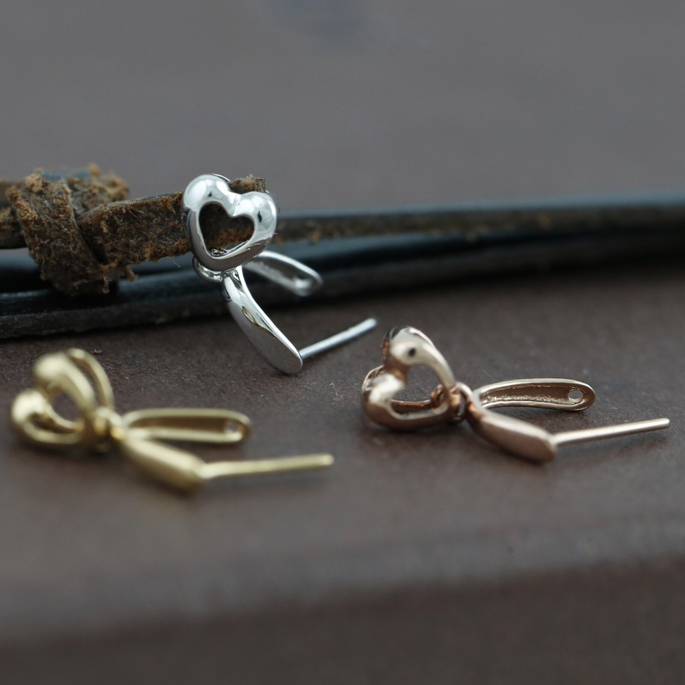 Genuine Solid 18CT Gold Jade Clip Bails