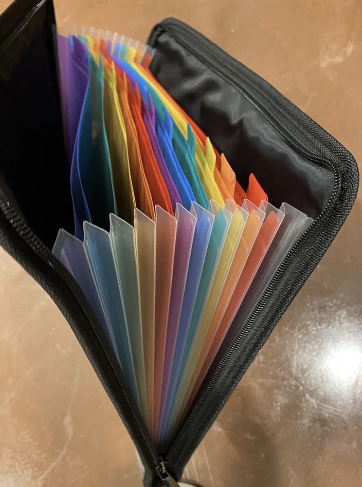 Zip Up Padfolio With Dividers Inside For Sorting and Filing Easy Carry Handle