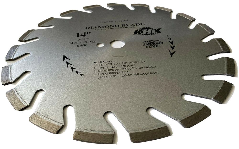 2 Pack 14" Block Abrasive Materials concrete Asphalt Brick Blade 1" Arbor