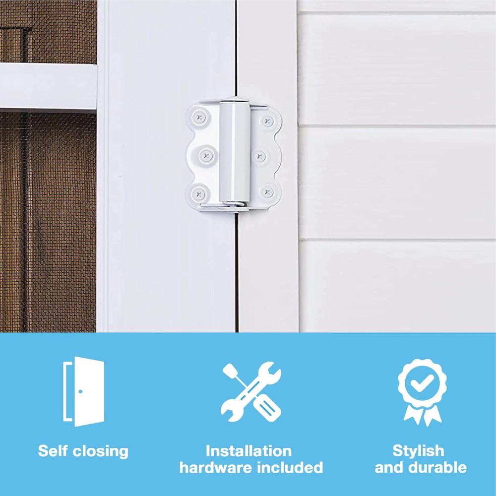 Wright Products V226WH Spring Loaded Door 2PK Self Closing Hinge, White