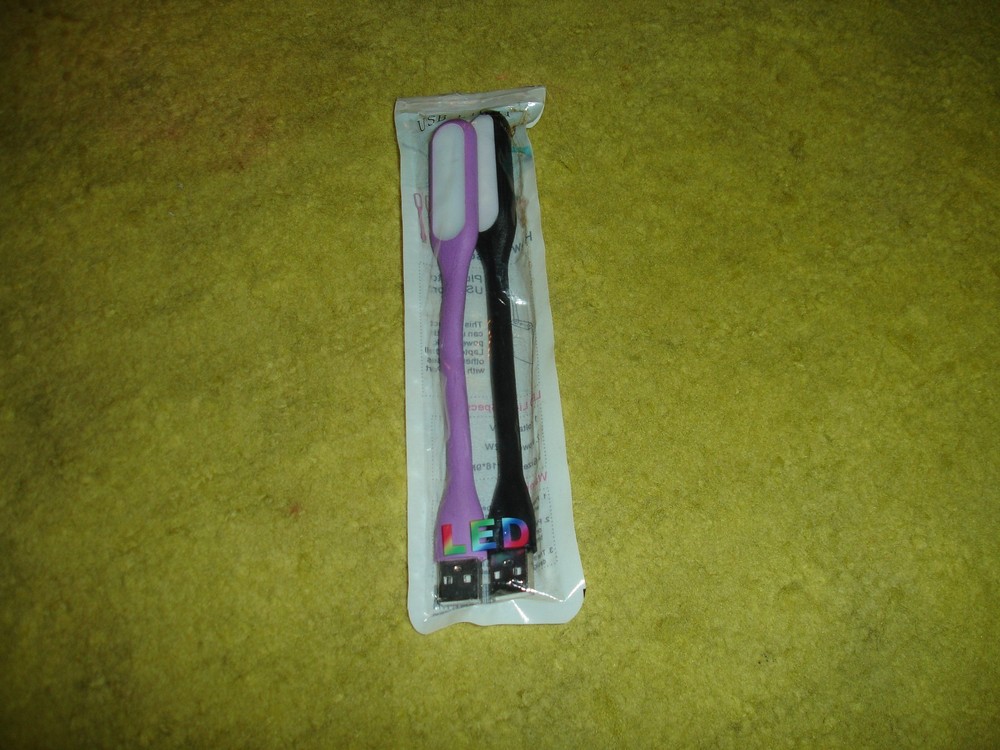 2x USB LED Lamp Light Laptop Computer Desktop Bright White Study Flexible Black