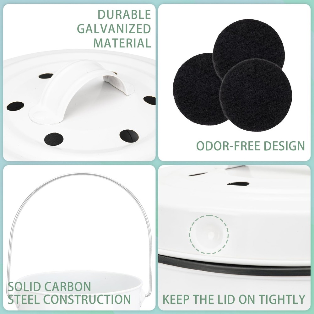 Compost Bin Kitchen Countertop Compost Bin with lid – Small Compost Bin Includes