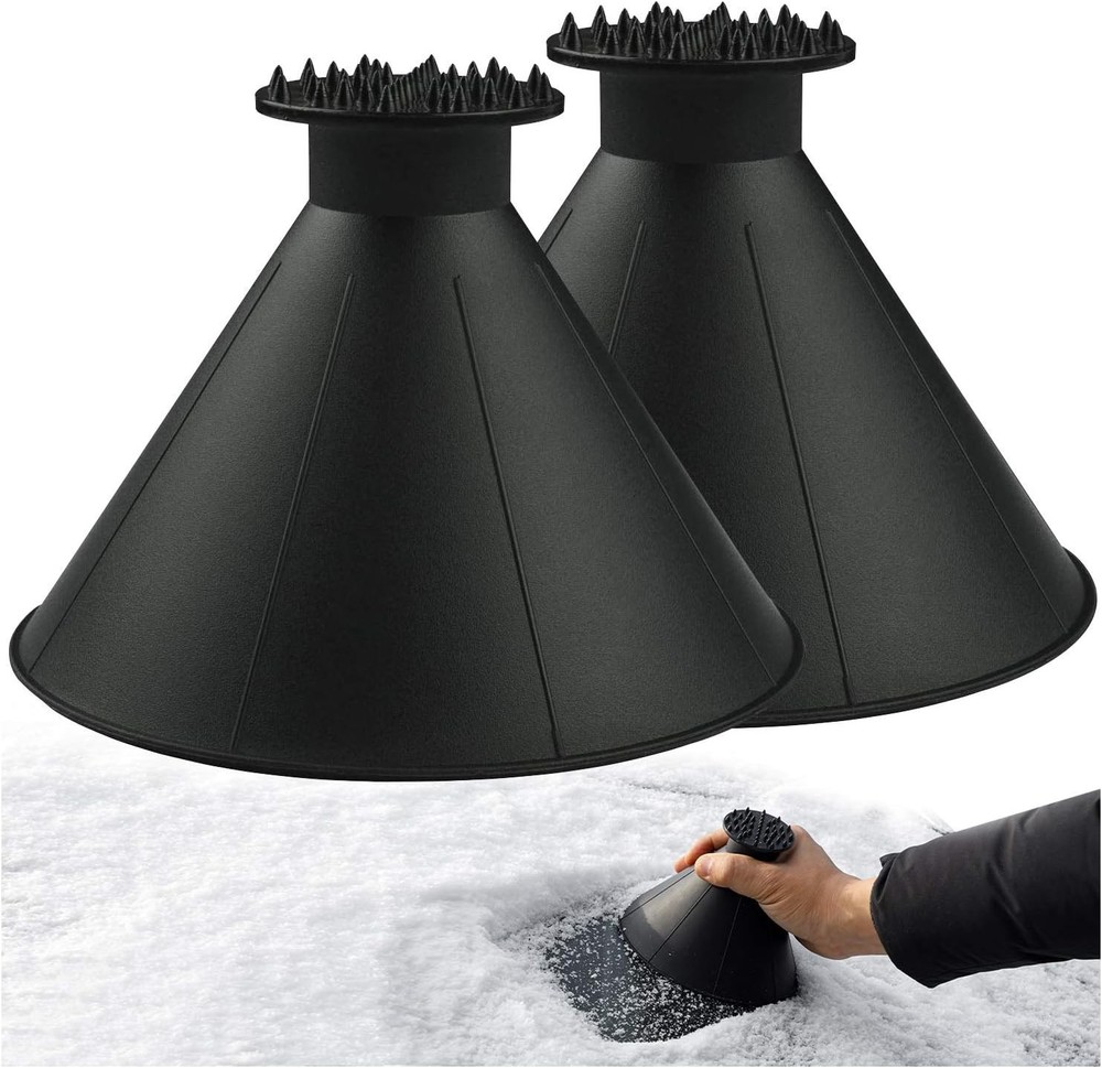 2-Pack Cone Magic Ice Scrapers for Windshield - Effortless Frost Removal Gift