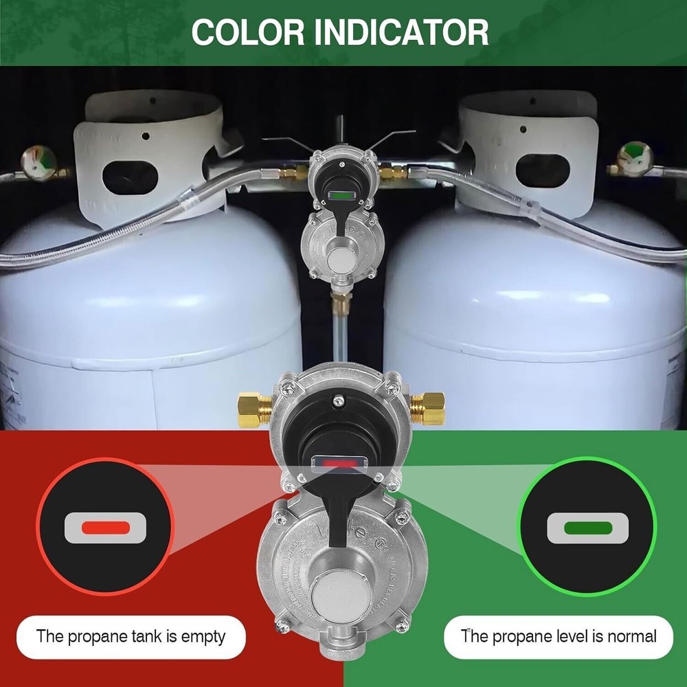 2-Stage Automatic Changeover LP Propane Gas Regulator with Two 18" RV