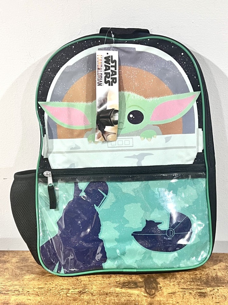 Star Wars The Mandalorian Grogu Multicolor Adjustable Straps School Backpack