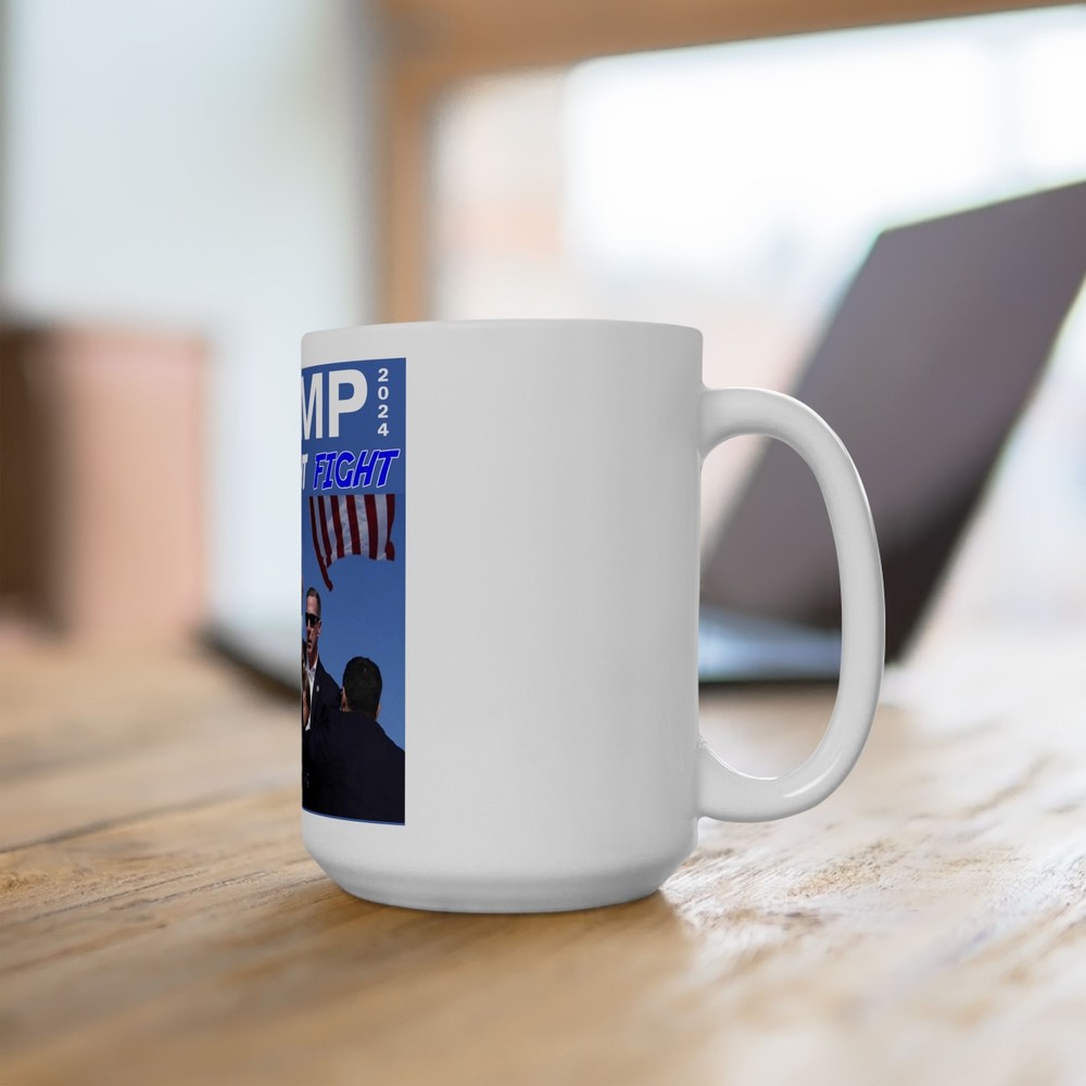 TRUMP 2024 Assassination Attempt Never Surrender White Mug 15oz