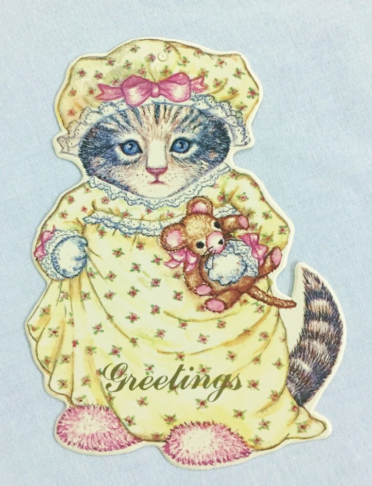 21 Vintage Kitty Cucumber Gift Tags 6 Designs OPEN PACKAGE
