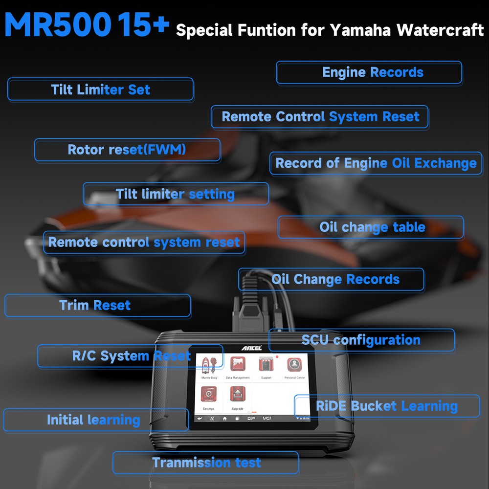 ANCEL MR500 Scanner Diagnostic Tool Read Codes For Yamaha Marine Outboard Engine