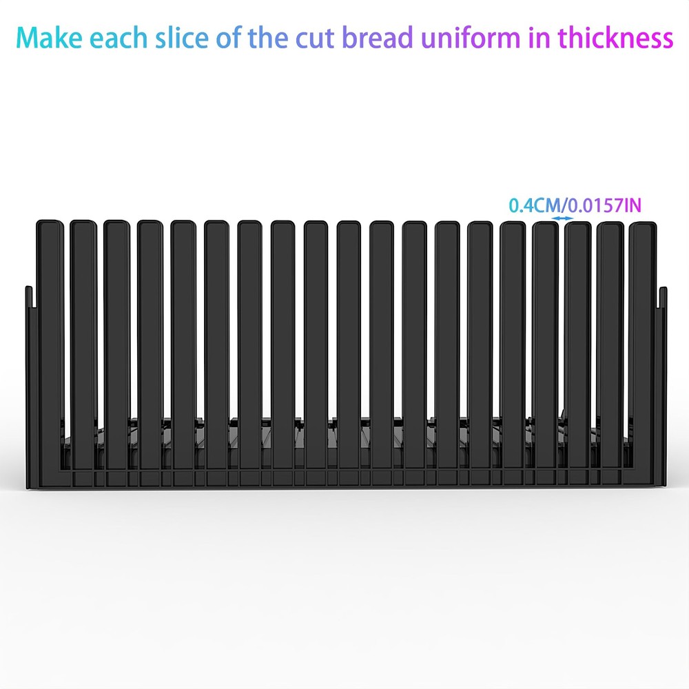 Honbuty Bread Slicer for Homemade Breads, Adjustable Thickness Large, Black
