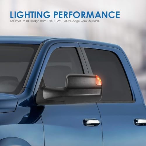 Left and Right Mirrors Compatible with 1998-2001 1998-2002 Black Turn Light