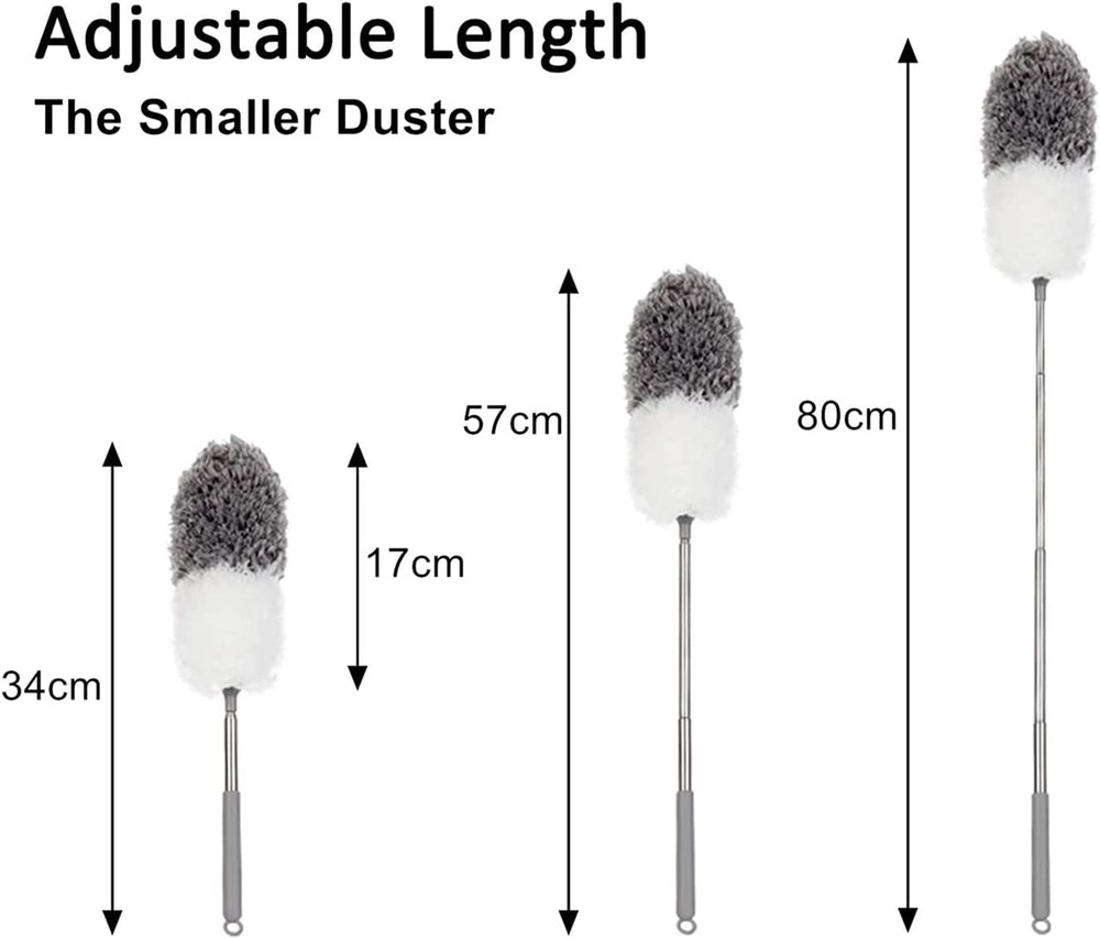 Microfiber Feather Duster with Extendable Pole and Bendable Head, 100" Telescopi