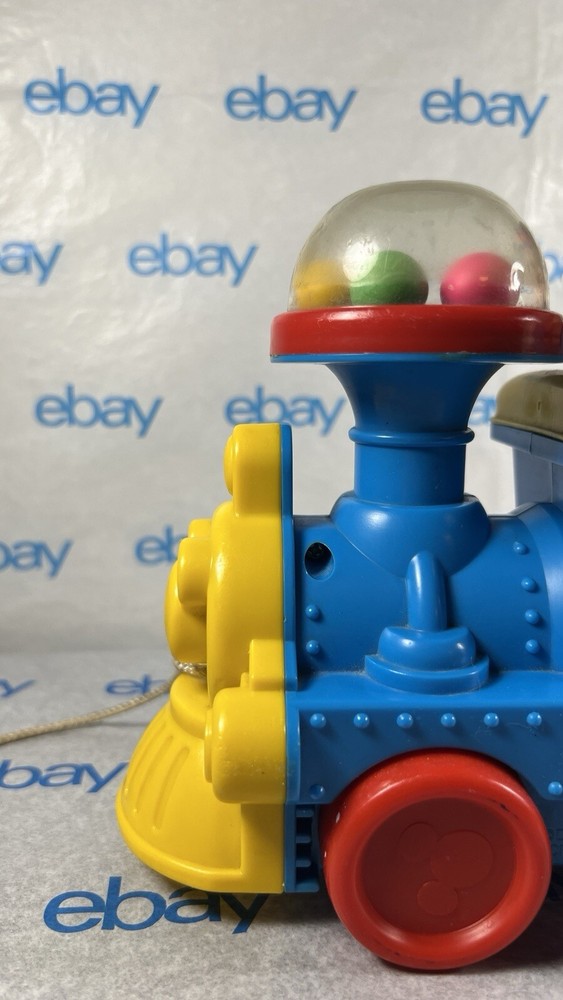Walt Disney Vintage Mickey Mouse Popping Balls Pull String Toy Train