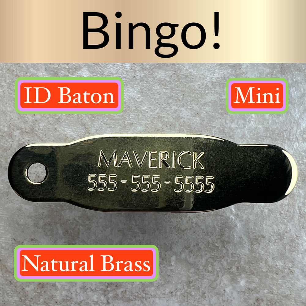 Custom Engraved Tags Personalized ID Tags Name Plate MINI BRASS Nameplate BATON