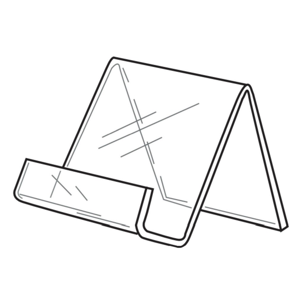 Acrylic Small Book Stand with Lip 4"