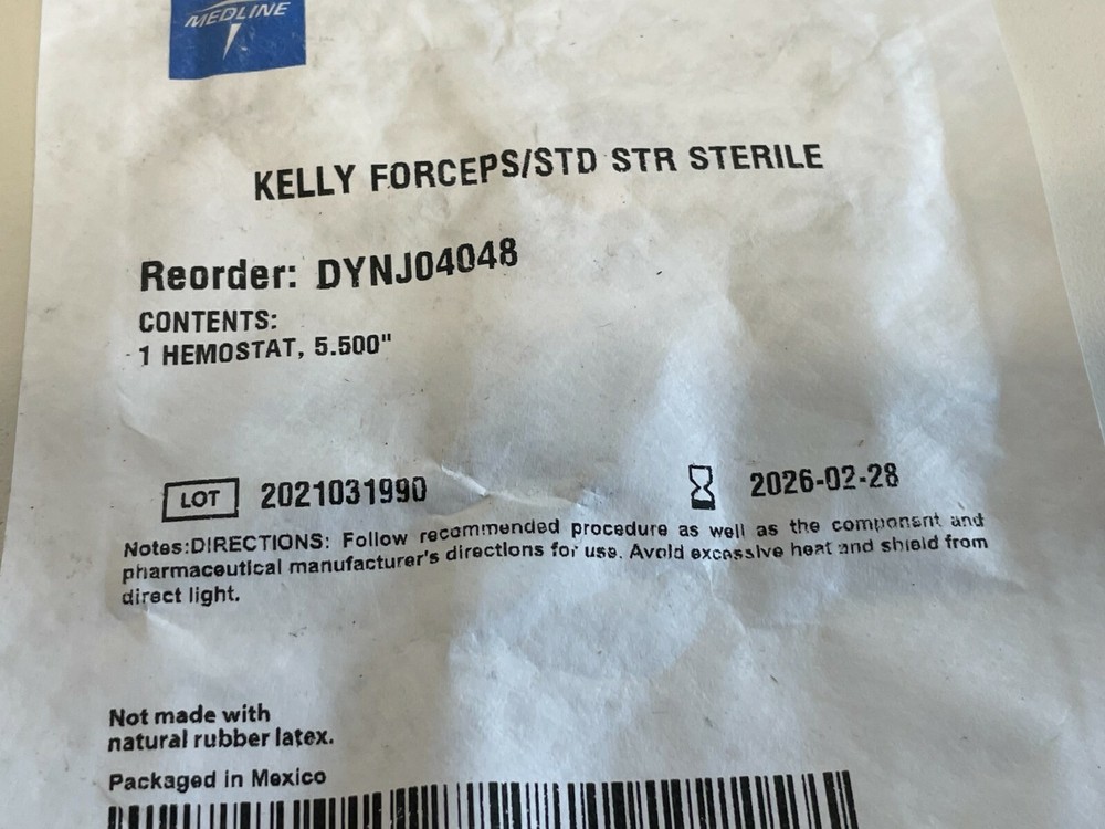 D10: MEDLINE DYNJ04048 Kelly Forceps STD