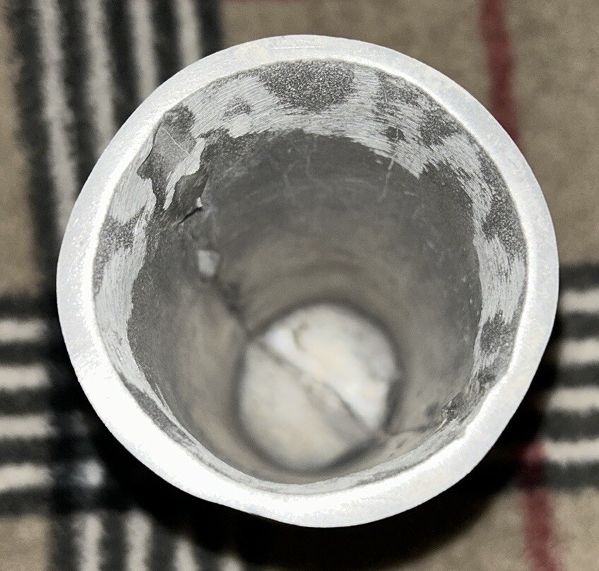 Pewter Colored Bamboo Vase