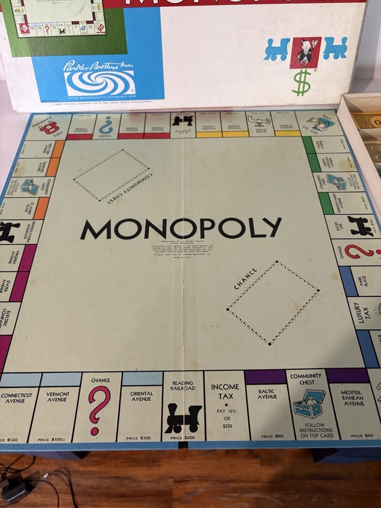 Vintage 1961 Monopoly Board Game Complete