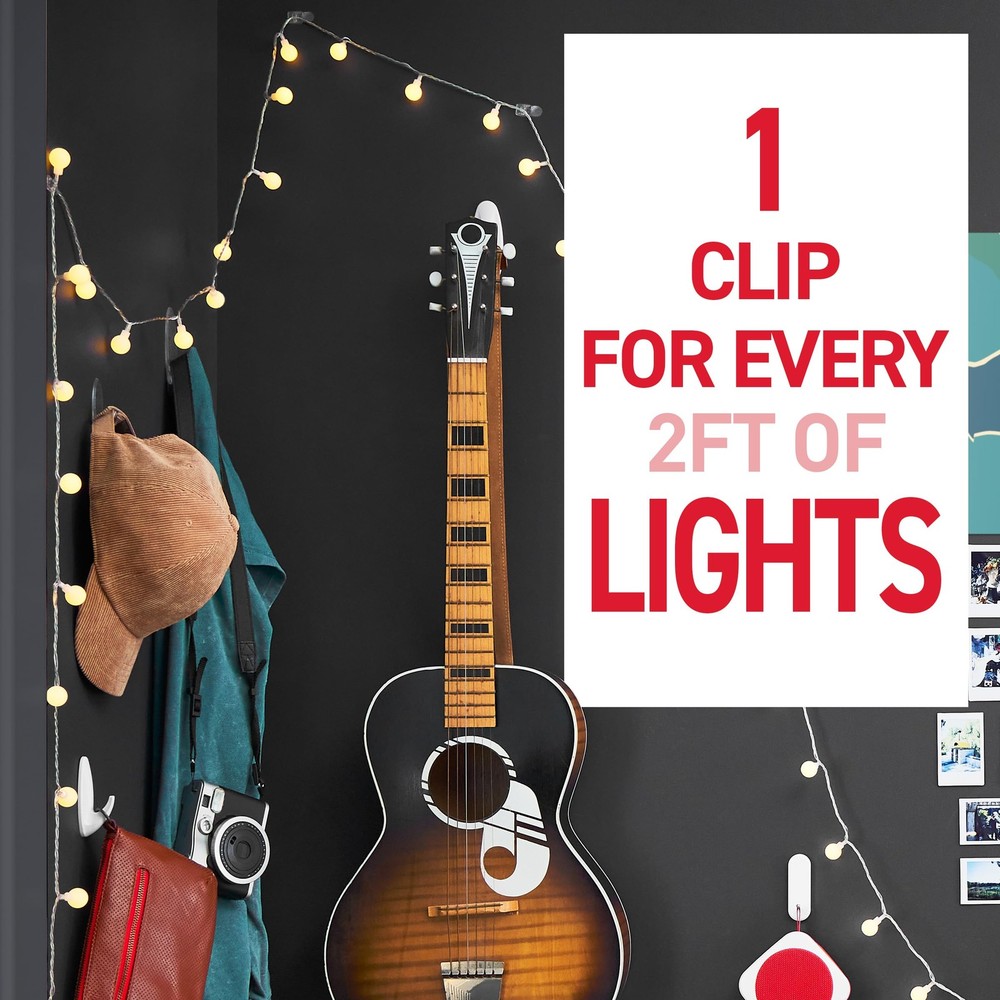 Command Indoor Mini Light Clips, Damage Free Hanging Christmas Light Clips, ...