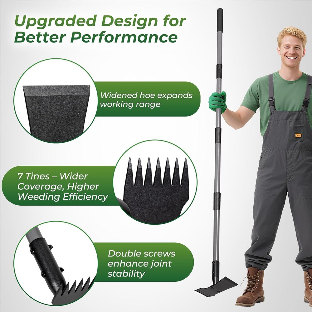 Walensee Weed Puller Tool with Long Handle, 64inch Manual Weeder Remover Tool, 7