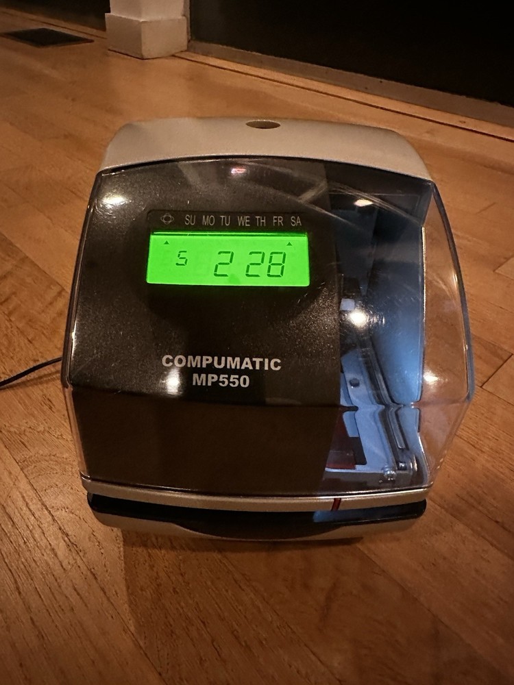 COMPUMATIC MP550 Digital Time Clock - With Lock And Key!