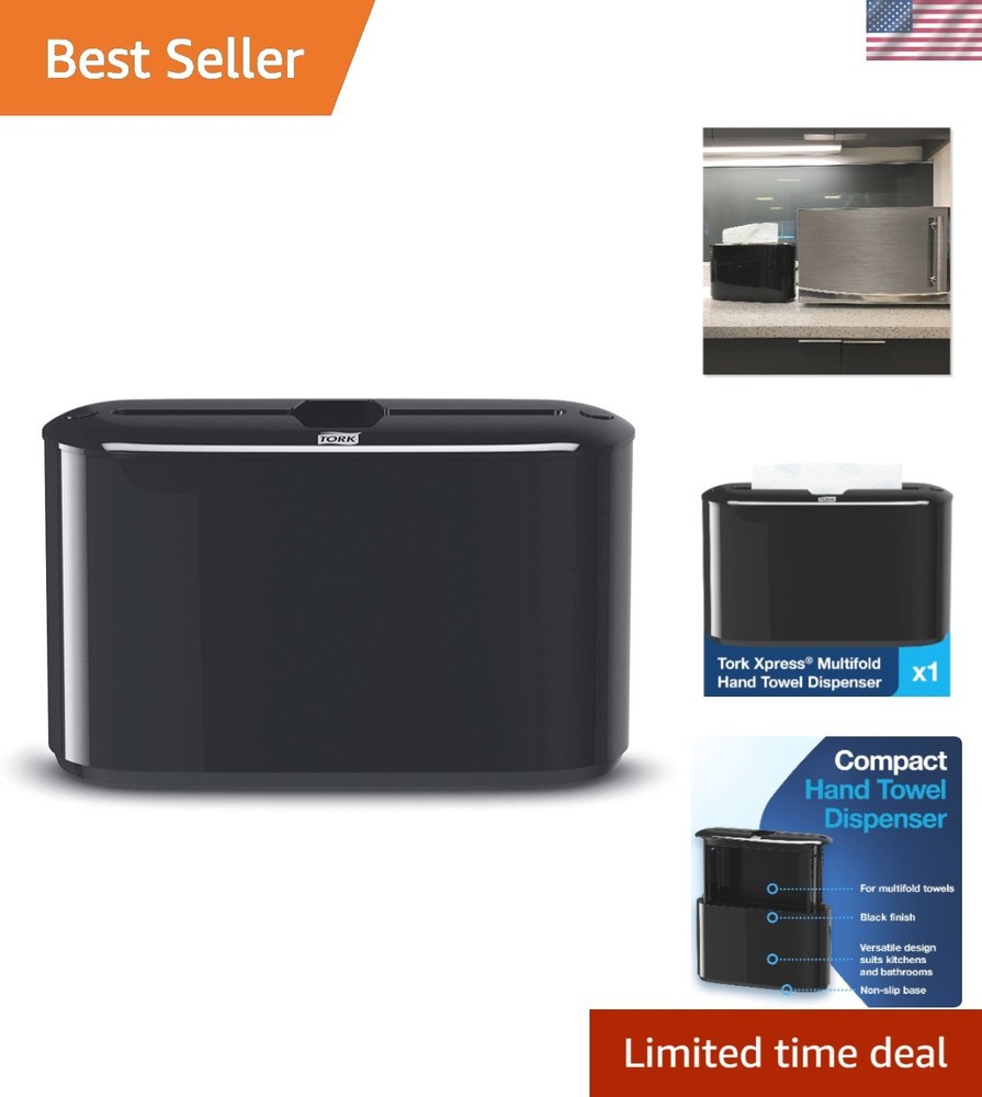 Sleek Black Bamboo Paper Towel Dispenser - Space-Saving & Elegant Design