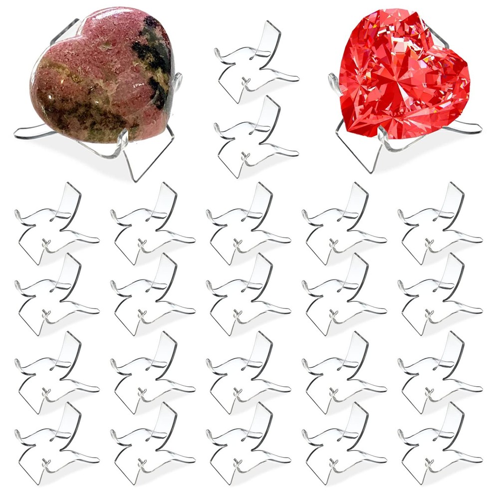 (24 PCS）Display Stand,Acrylic Rock Display Small（24 Packs）, clear