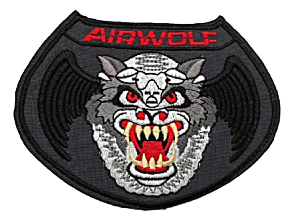 Airwolf Themed Embroidered 4" Wide Iron on Patch