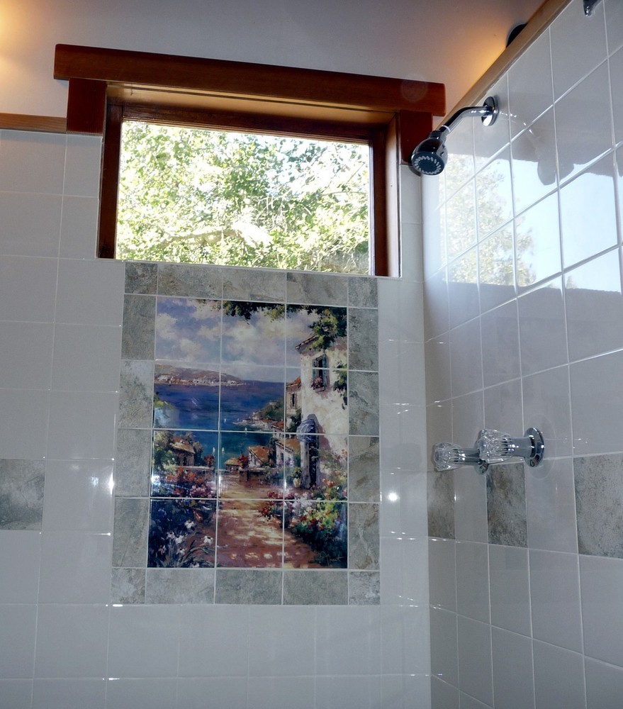 18 x 24 Mural Tumbled Marble Sea Backsplash Tile #65