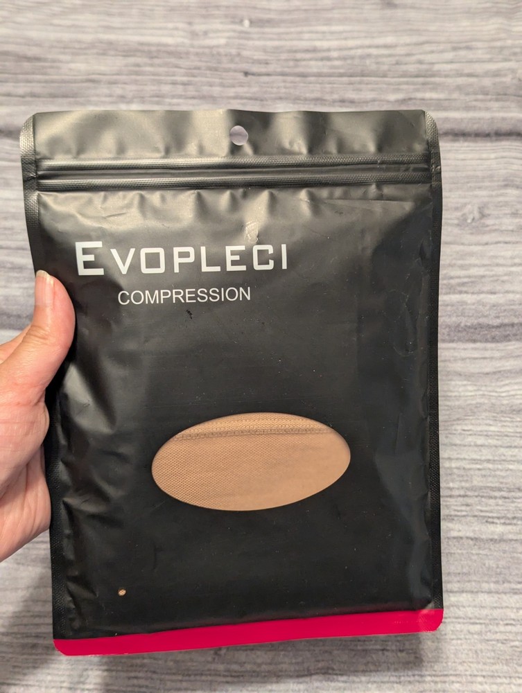 Evopleci 15-20mmHg Open Toe Compression Socks Beige Reduce Swelling Open Package