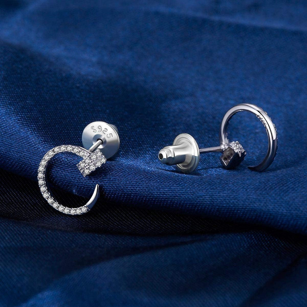 2 Pairs Earring Backs for Studs Secure,925 Sterling Silver Earrings Backs Replac