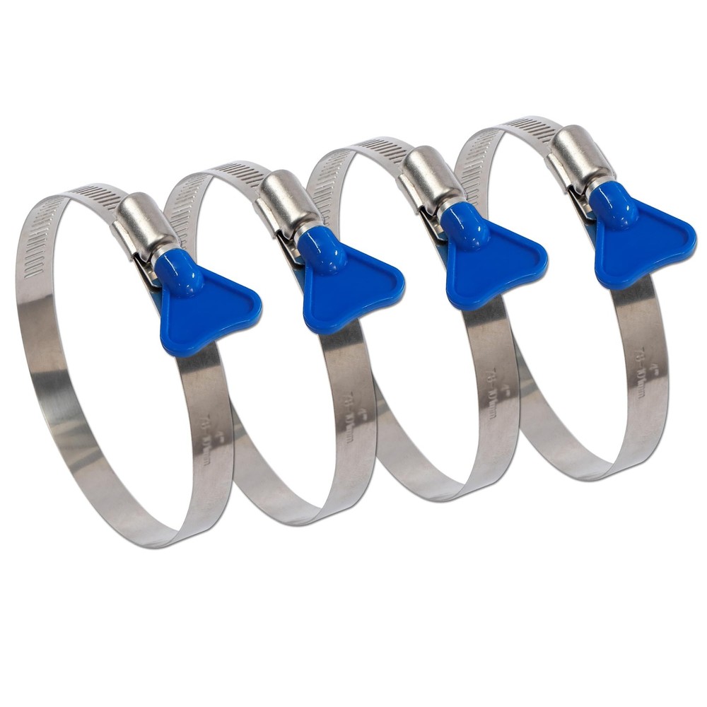 ISPINNER 4pcs 2.5 Inch Key-Type 304 Stainless Steel Worm Inch, Silver