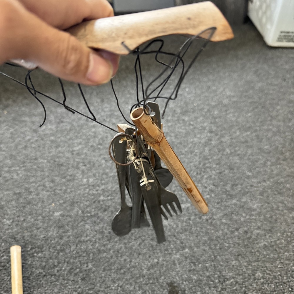 Custom Made Wooden Wind Chimes Spoon and Forks